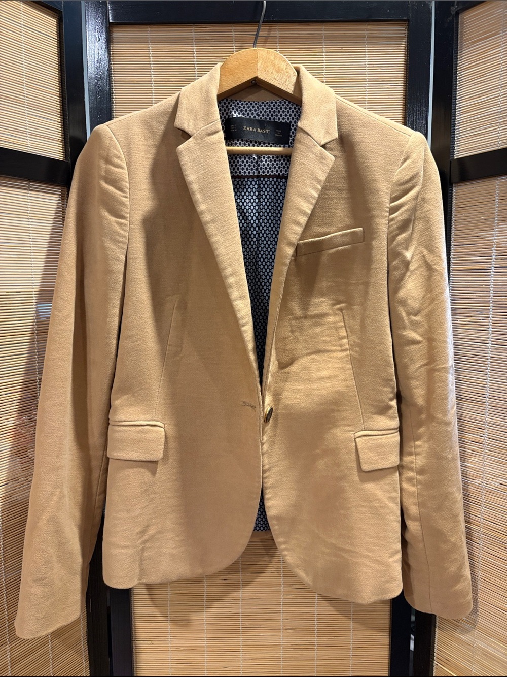 Zara Camel blazer with elbow patches
